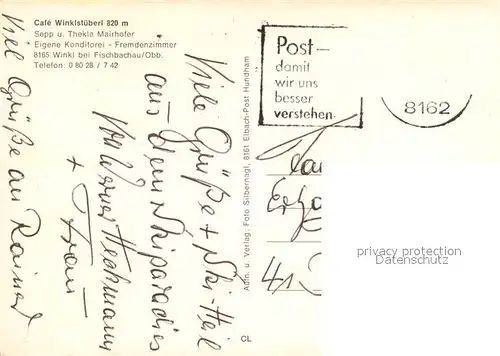 AK / Ansichtskarte Winkl_Fischbachau Cafe Winklstueberl Winkl Fischbachau