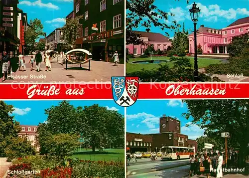 AK / Ansichtskarte Oberhausen Elsaesser Strasse Schloss Schlossgarten Hauptbahnhof Oberhausen