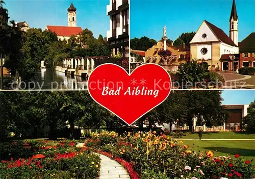 AK / Ansichtskarte Bad_Aibling Ortsmotiv mit Kirche Parkanlagen Herz Bad_Aibling