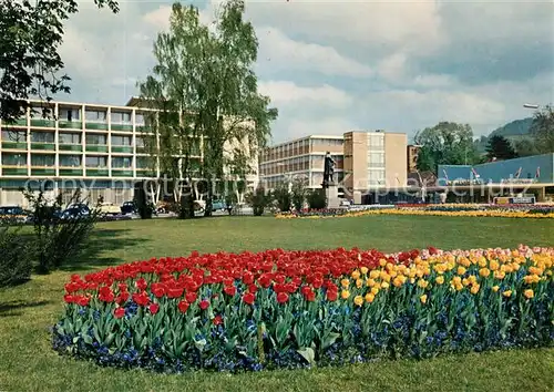 AK / Ansichtskarte Reutlingen_Tuebingen Friedrich List Platz mit Parkhotel Tulpenbeet Reutlingen Tuebingen