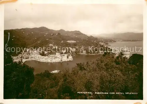 AK / Ansichtskarte Portofino_Liguria Panorama con Hotel Splendid Portofino Liguria