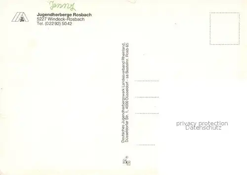 AK / Ansichtskarte Rosbach_Sieg Jugendherberge Rosbach Sieg