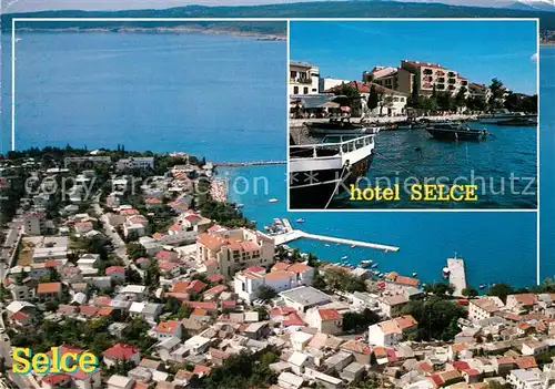 AK / Ansichtskarte Selce_Crikvenica Hotel am Hafen Fliegeraufnahme Selce Crikvenica