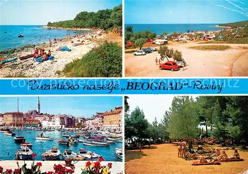 AK / Ansichtskarte Rovinj_Istrien Turisticko naselje Beograd Strand Campingplatz Hafen Rovinj_Istrien