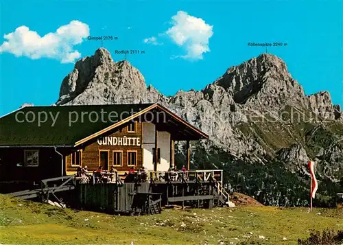 AK / Ansichtskarte Tannheim_Tirol Gundhuette Berghuette Allgaeuer Alpen Tannheim Tirol