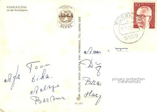 AK / Ansichtskarte Rurberg Panorama mit Rurtalsperre Rurberg