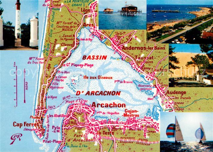 Ak Ansichtskarte Arcachon Gironde Bassin D Arcachon Plan D Eau De Regates Phare Plage Voiliers Arcachon Gironde Nr Kp Oldthing Ansichtsk