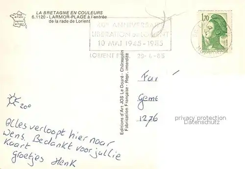 AK / Ansichtskarte Larmor Plage Entree de la rade de Lorient vue aerienne Larmor Plage