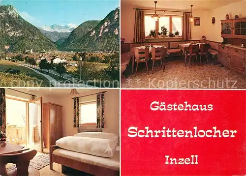 AK / Ansichtskarte Inzell Gesamtansicht mit Alpenpanorama Gaestehaus Schrittenlocher Inzell