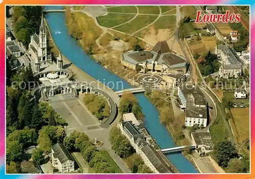 AK / Ansichtskarte Lourdes_Hautes_Pyrenees Les Sanctuaires vue aerienne Lourdes_Hautes_Pyrenees