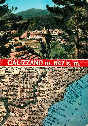 AK / Ansichtskarte Calizzano Panorama Landkarte Calizzano