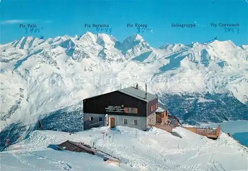 AK / Ansichtskarte St_Moritz_GR Bergstation Luftseilbahn Corviglia Piz Nair Blick zur Berninagruppe St_Moritz_GR