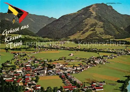 AK / Ansichtskarte Koessen_Tirol Drachenfliegen Unterberg Fliegeraufnahme Koessen Tirol