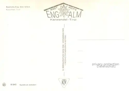 AK / Ansichtskarte Eng_Alm Rasthuette Karwendelgebirge Eng_Alm
