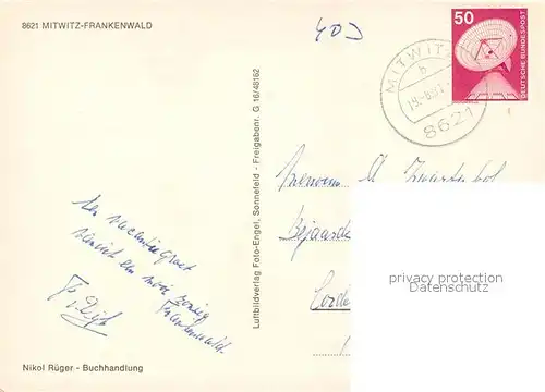 AK / Ansichtskarte Mitwitz Fliegeraufnahme Mitwitz