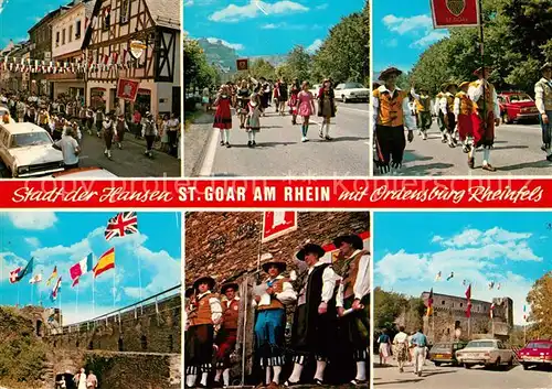 AK / Ansichtskarte St_Goar Ordensburg Rheinfels Festzug St_Goar