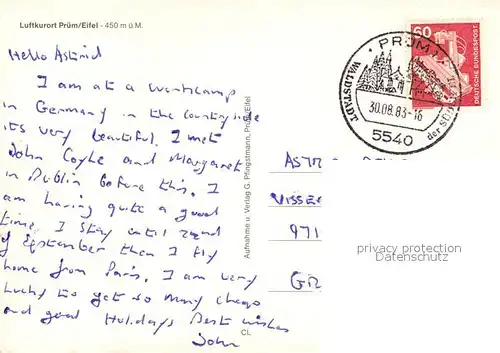 AK / Ansichtskarte Pruem_Eifel Stadtpanorama Kirche Pruem_Eifel