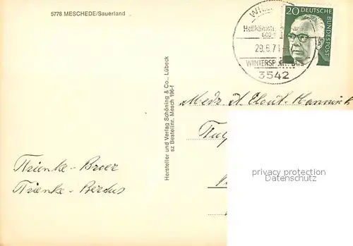 AK / Ansichtskarte Meschede Panorama Meschede