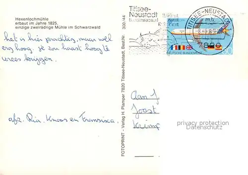 AK / Ansichtskarte Hexenlochmuehle Einzige zweiraedrige Muehle Hexenlochmuehle