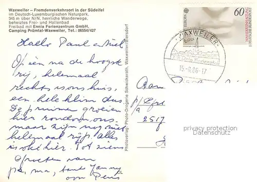AK / Ansichtskarte Waxweiler Camping Pruemtal Ennia Ferienzentrum  Waxweiler