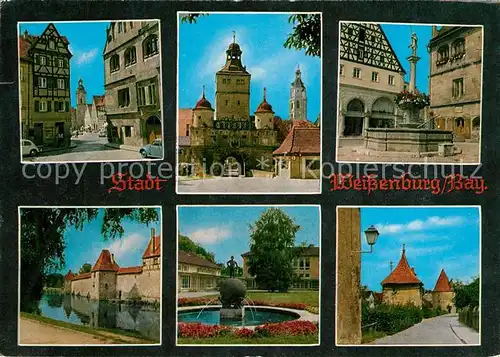 AK / Ansichtskarte Weissenburg_Bayern Brunnen Stadtmauer Stadttor  Weissenburg Bayern