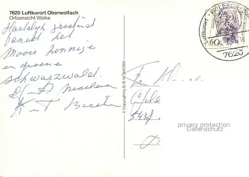 AK / Ansichtskarte Oberwolfach Ortsansicht Walke Oberwolfach