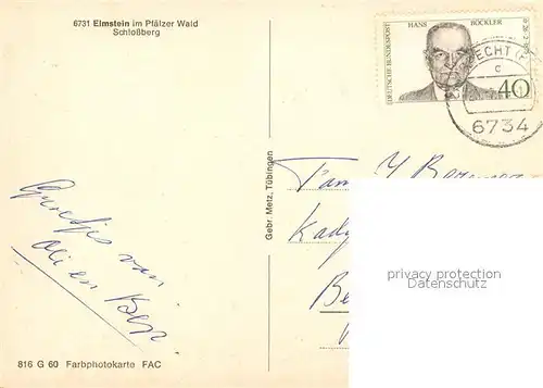 AK / Ansichtskarte Elmstein Schlossberg Elmstein