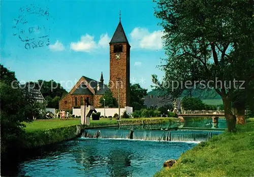 AK / Ansichtskarte Saalhausen_Sauerland Kirche Stauwehr Saalhausen_Sauerland
