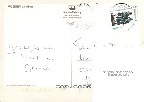 AK / Ansichtskarte Ruedesheim_Rhein Drosselgasse Niederwalddenkmal Fachwerkhaus  Ruedesheim Rhein