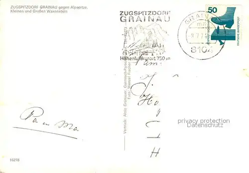 AK / Ansichtskarte Grainau Alpspitze kleiner und grosser Waxenstein Grainau