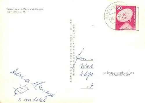 AK / Ansichtskarte Simonswald Panorama Simonswald