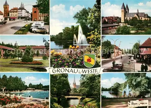 AK / Ansichtskarte Gronau_Westfalen Kirche Park Stadtpanoramen Gronau_Westfalen