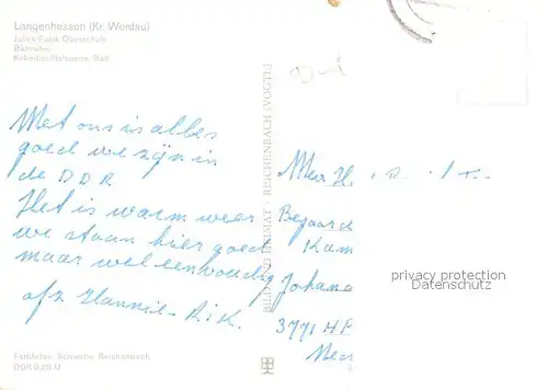 AK / Ansichtskarte Langenhessen Julius Fucik Oberschule Koberbachtalsperre Baermuehle Freibad Langenhessen