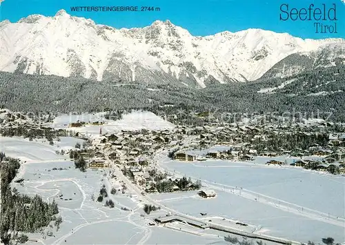 AK / Ansichtskarte Seefeld_Tirol Hoehenluftkurort Wintersportplatz Wettersteingebirge Fliegeraufnahme Seefeld Tirol
