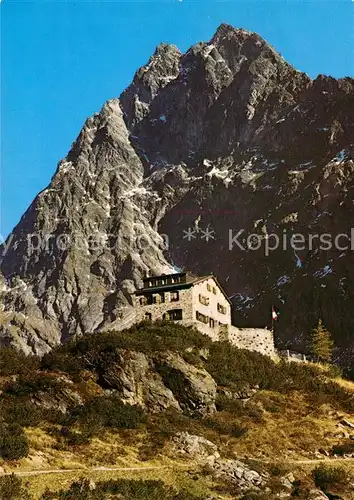 AK / Ansichtskarte Klosters_GR Berghaus Vereina mit Ungeheuerhorn Alpen Klosters_GR