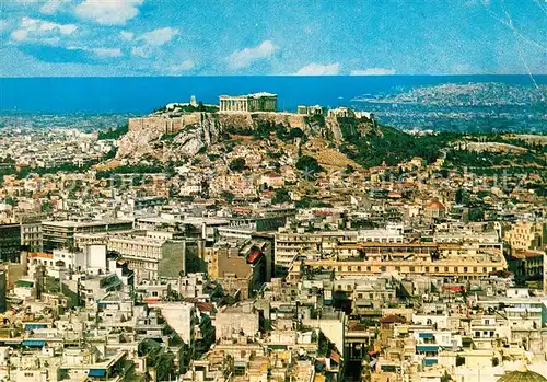 AK / Ansichtskarte Athenes_Athen Stadtpanorama mit Akropolis Fliegeraufnahme Athenes Athen