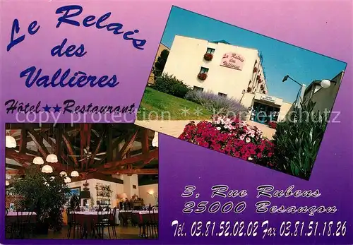 AK / Ansichtskarte Besancon_Doubs Hotel Restaurant Le Relais des Vallieres Besancon Doubs