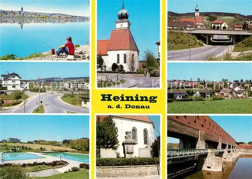 AK / Ansichtskarte Heining_Passau Donaupartie Orts und Teilansichten Kirche Bruecke Heining Passau