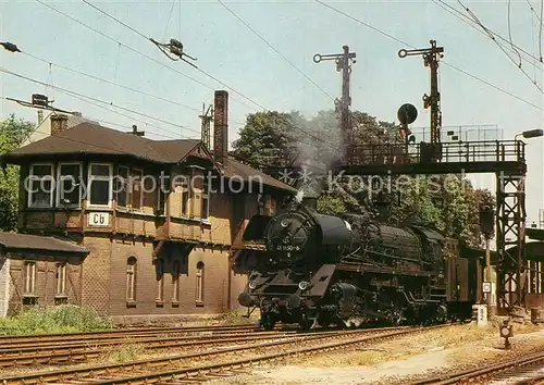 AK / Ansichtskarte Camburg Lok 411150 rangiert am Bahnhof Camburg