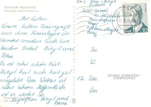 AK / Ansichtskarte Canow Schulungs und Ferienzentrum Spielplatz Bootssteg Teich Canow