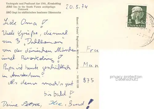 AK / Ansichtskarte Aeroskobing Vestergade med Posthuset Aeroskobing