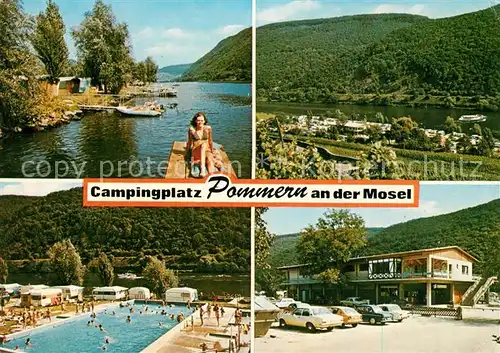 AK / Ansichtskarte Pommern_Mosel Campingplatz Schwimmbad Moselpartie Pommern Mosel