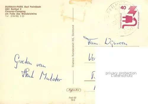 AK / Ansichtskarte Bad_Feilnbach Burmah Park Caravan Camping mit Wendelstein Bad_Feilnbach