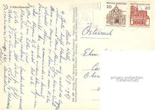 AK / Ansichtskarte Holweide Autobahn Wilh Marx Str Piccolomini Siedlung Gut Iddeslfeld Gerhart Hauptmann Str Maria Himmefahrt Holweide