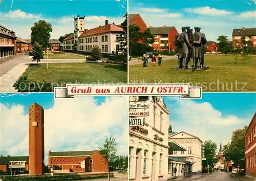 AK / Ansichtskarte Aurich_Ostfriesland Teilansichten Monument Kirche Aurich_Ostfriesland