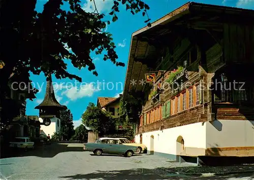 AK / Ansichtskarte Reichenbach_Kandertal_BE mit Kirche und Gasthaus zum Baeren Reichenbach_Kandertal_BE