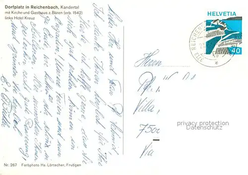 AK / Ansichtskarte Reichenbach_Kandertal_BE mit Kirche und Gasthaus zum Baeren Reichenbach_Kandertal_BE