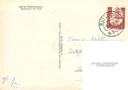 AK / Ansichtskarte Butzbach Stadtmauer mit Turm Butzbach
