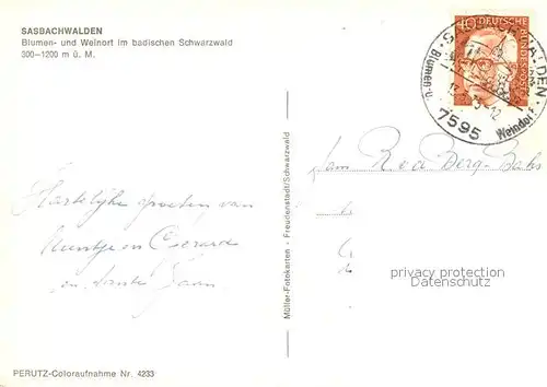 AK / Ansichtskarte Sasbachwalden  Sasbachwalden