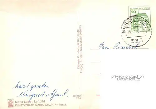 AK / Ansichtskarte Maria_Laach_Glees Fliegeraufnahme Maria_Laach_Glees